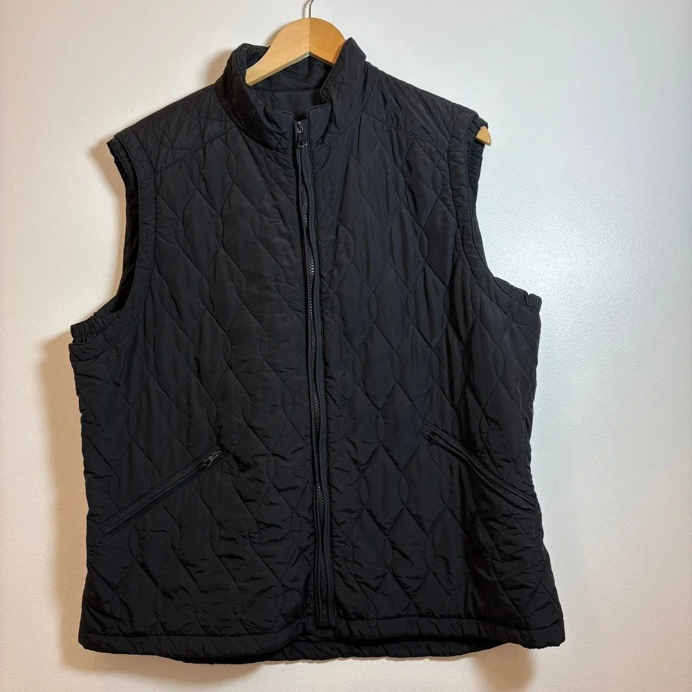 Brema Italy Quilted Moto Vest Men 54‎ Black Full Zip Technical Jacket Made Italy